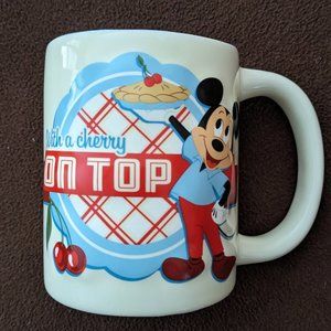 Disney Parks Mickey Mouse With A Cherry On Top Retro Back in the Day Coffee Mug